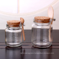 120ml 250ml round transparent jelly jam ice cream spice glass jar with wood spoon and cork